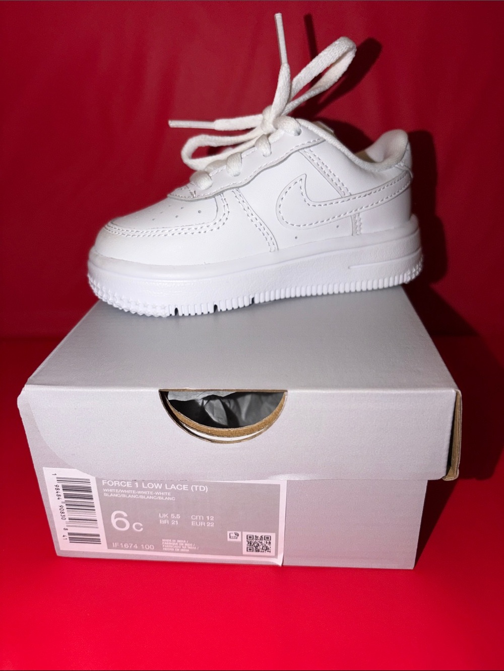 Nike Kids White Low-Top Lace-Up Sneakers
